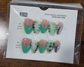 Mint Marble French Tip Almond Press-On Nail Set