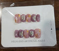 Dusty Mauve Foil Floral Press-On Nail Set