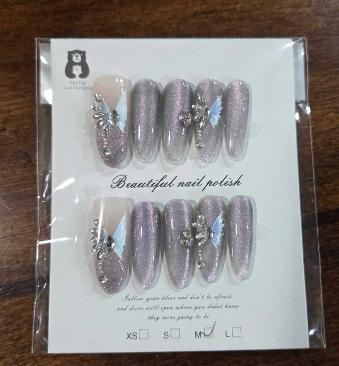 Lavender Butterfly Press-On Nail Set