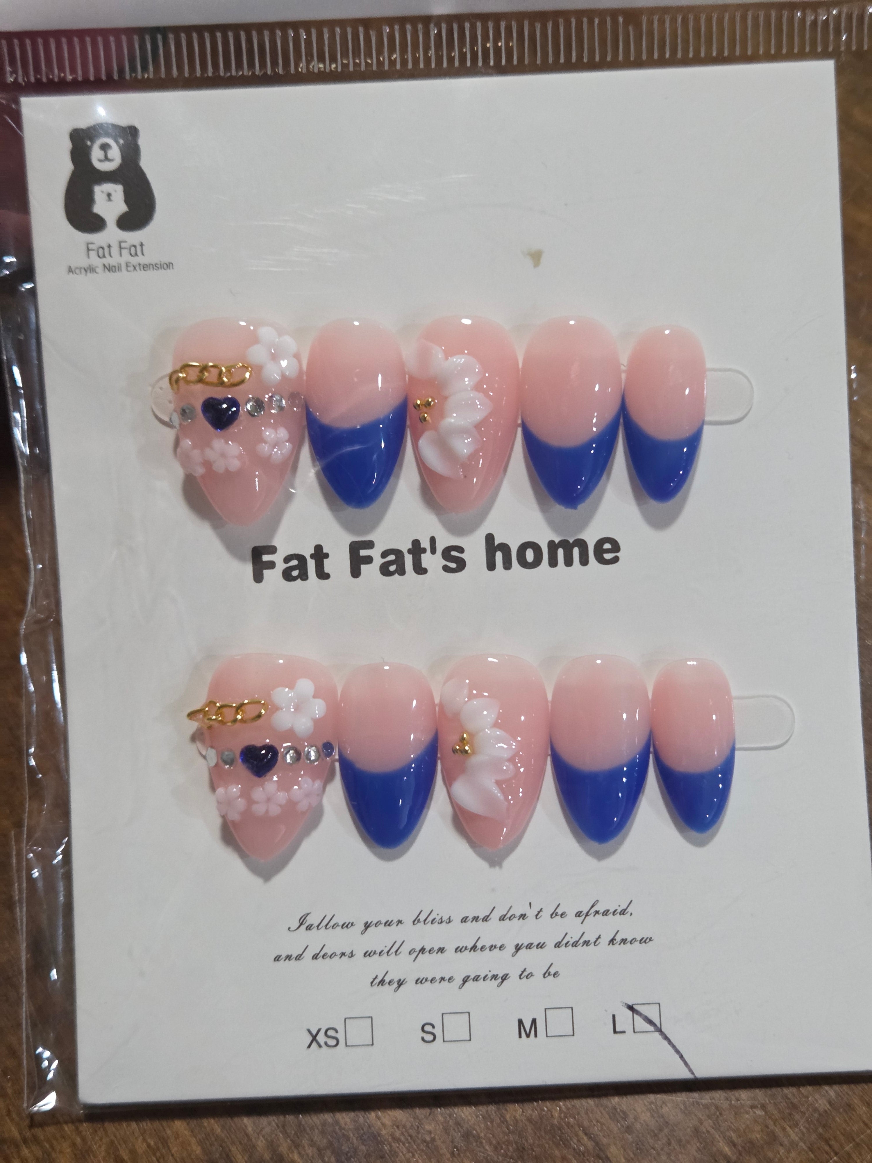 Cobalt Charm Press-On Nail Set